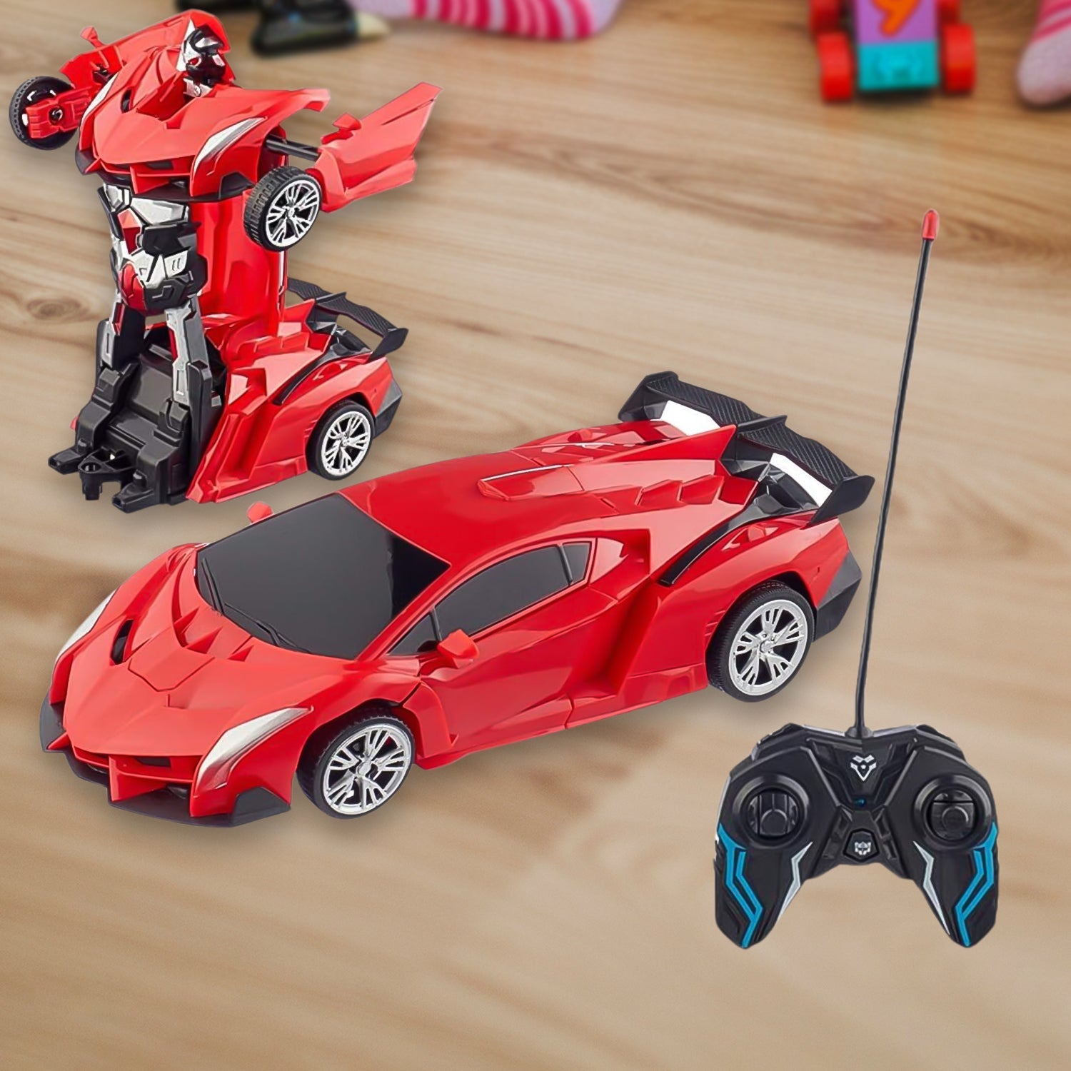 2 In 1 Automatic Robot Converted Remote Control Car With Light (1 Pc)