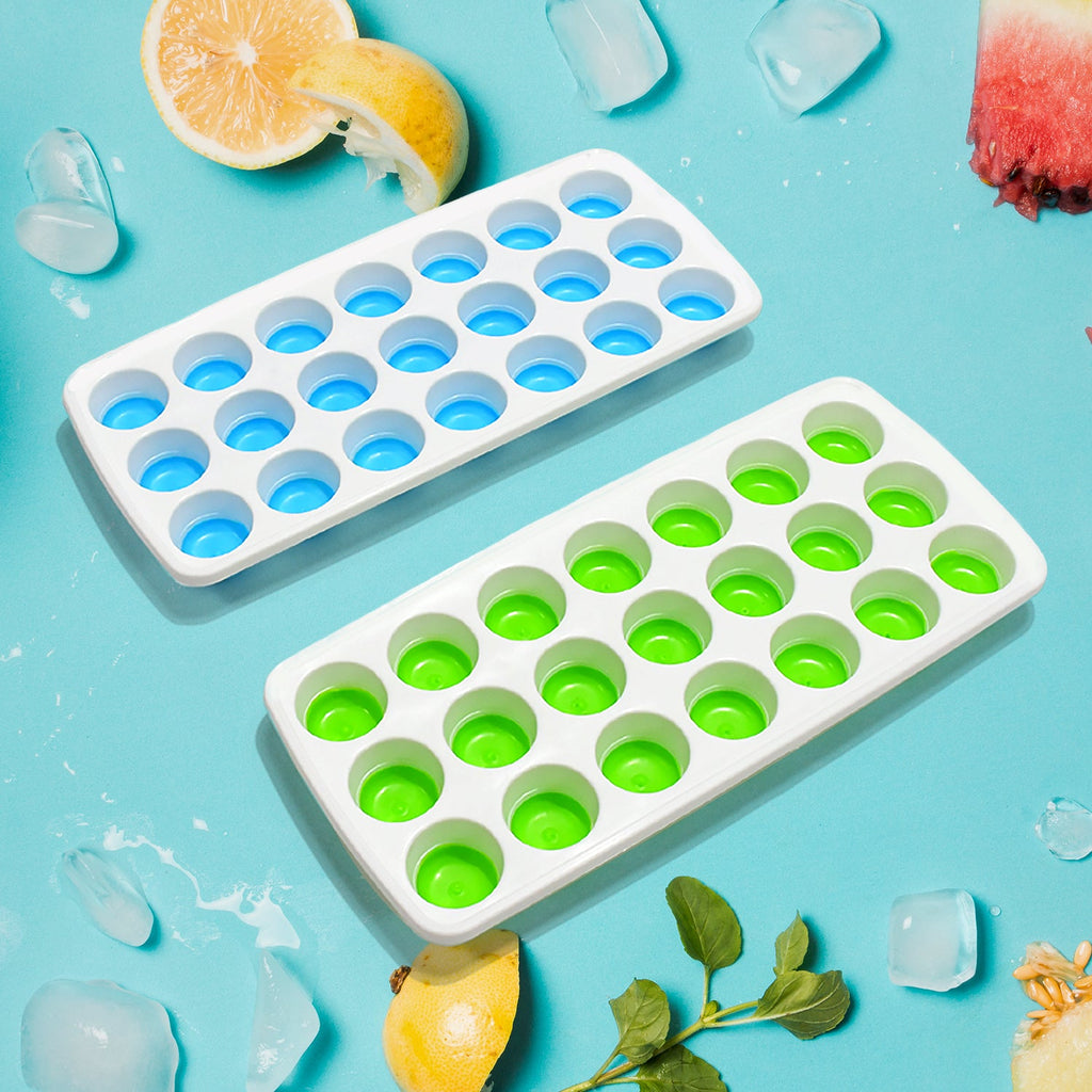 21 Cavity Up Ice Cube Trays-Easy Release Food  Grade  (2 Pc Set)