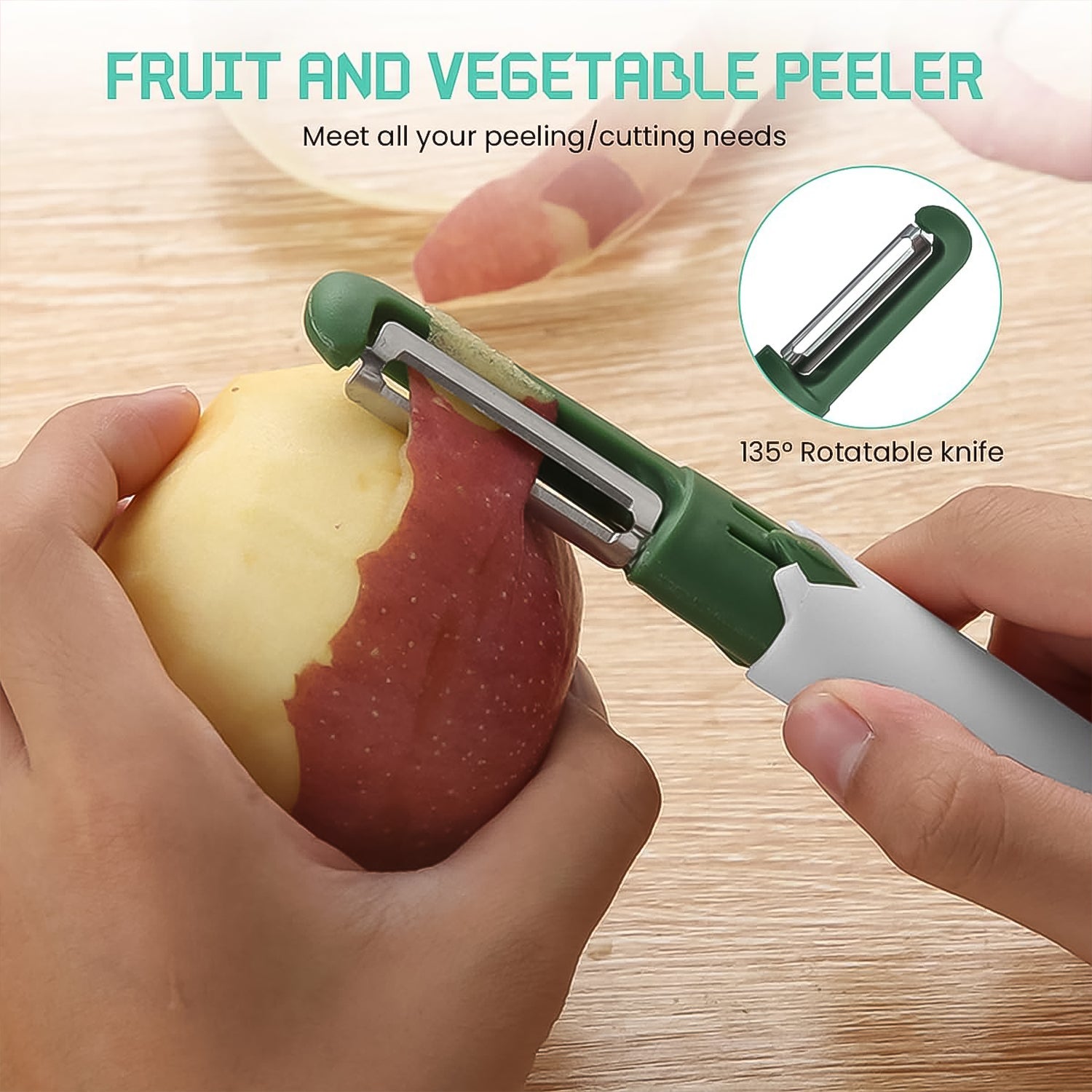2-in-1 Multifunctional Knife & Sawtooth Peeler for Fruits and Vegetables