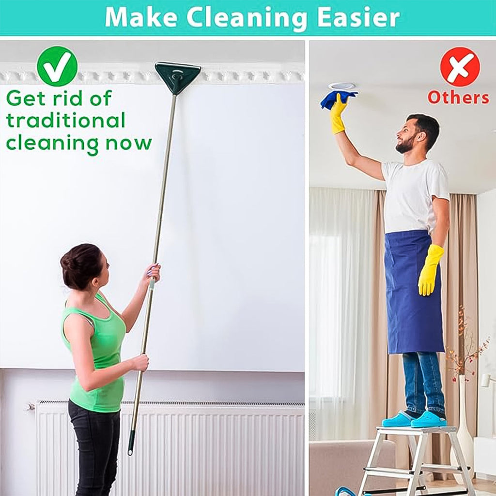 2-in-1 Extendable Triangle Mop – 360° Rotating Telescopic Mop (1 Pc)