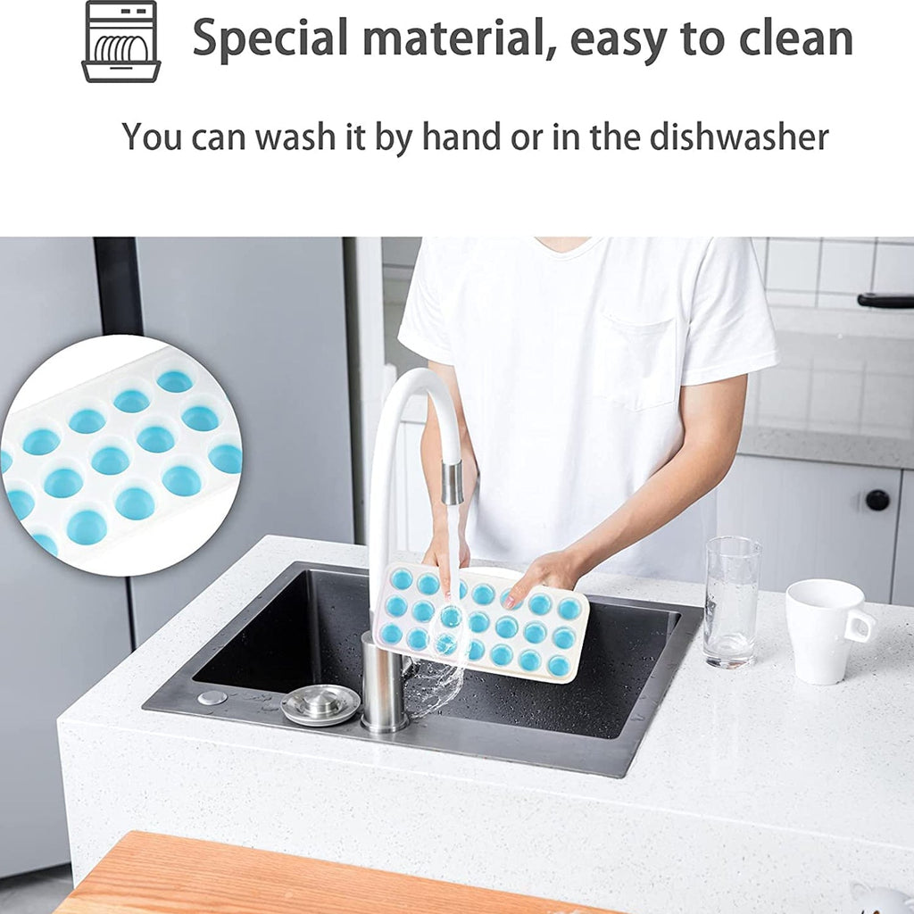 21 Cavity Up Ice Cube Trays-Easy Release Food  Grade  (2 Pc Set)