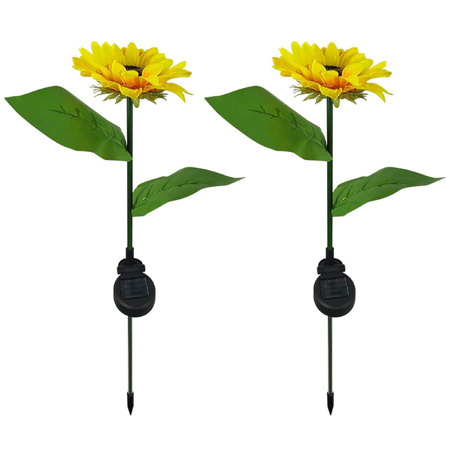 2 Pc Outdoor Solar Sunflower Lights – Waterproof Garden Landscape Stake Light