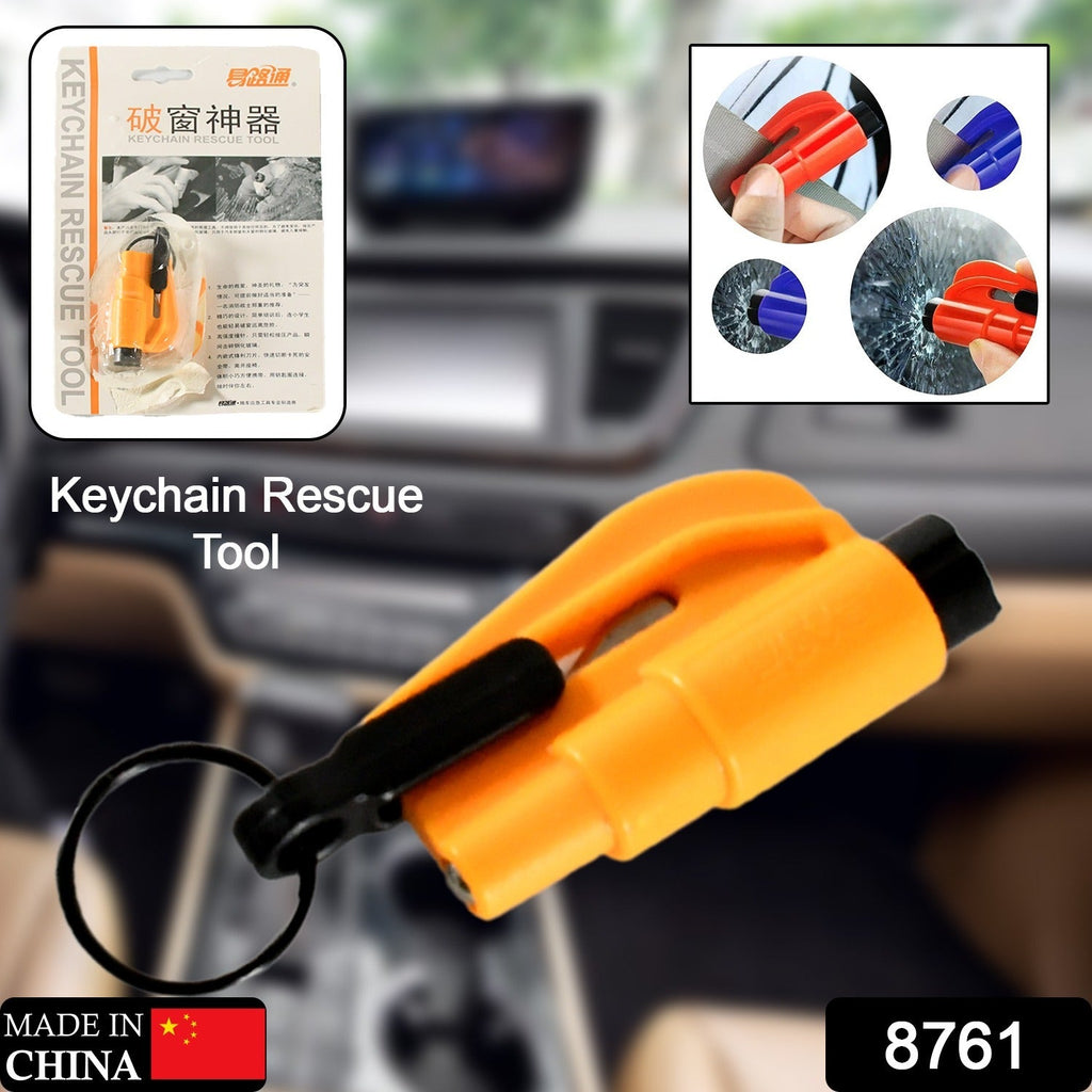2-in-1 Emergency Safety Cutter – Keychain Tool for Glass Breaking