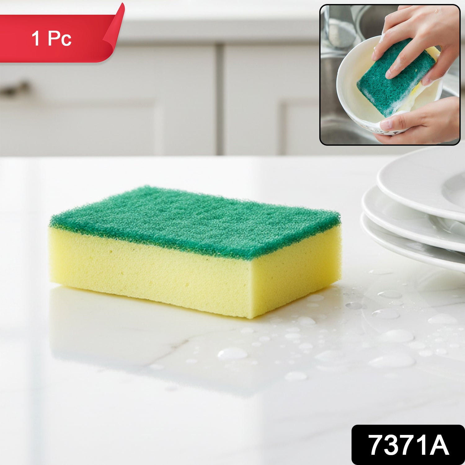2-in-1 Multi-Purpose Scrub Sponge – Wear Resistant Dish & Furniture Cleaner (1 Pc)